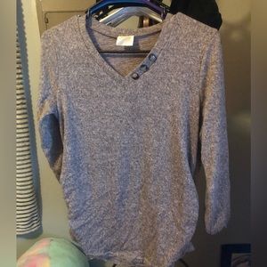 Purplish gray maternity sweater